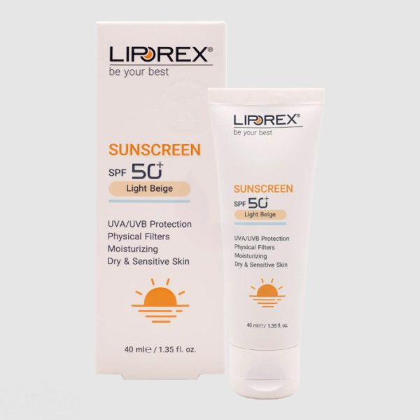 کرم ضد آفتاب پوست خشک و حساس لیپورکس SPF50 بی رنگ